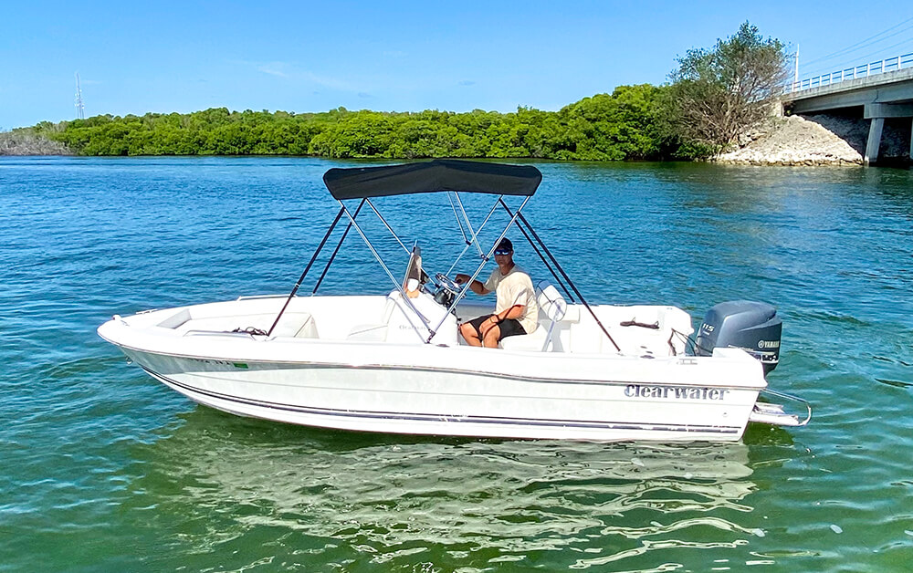 An image of Boat #8 - 19’ CLEARWATER from Anchors Away Boat Rentals